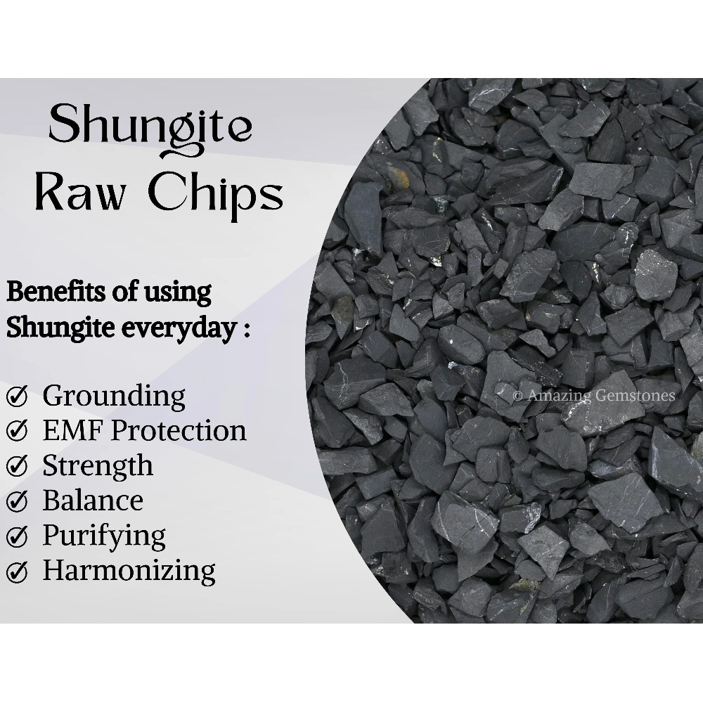 Shungite Raw Stones for Water Purification - 4 to 10mm (1/2 lb)
