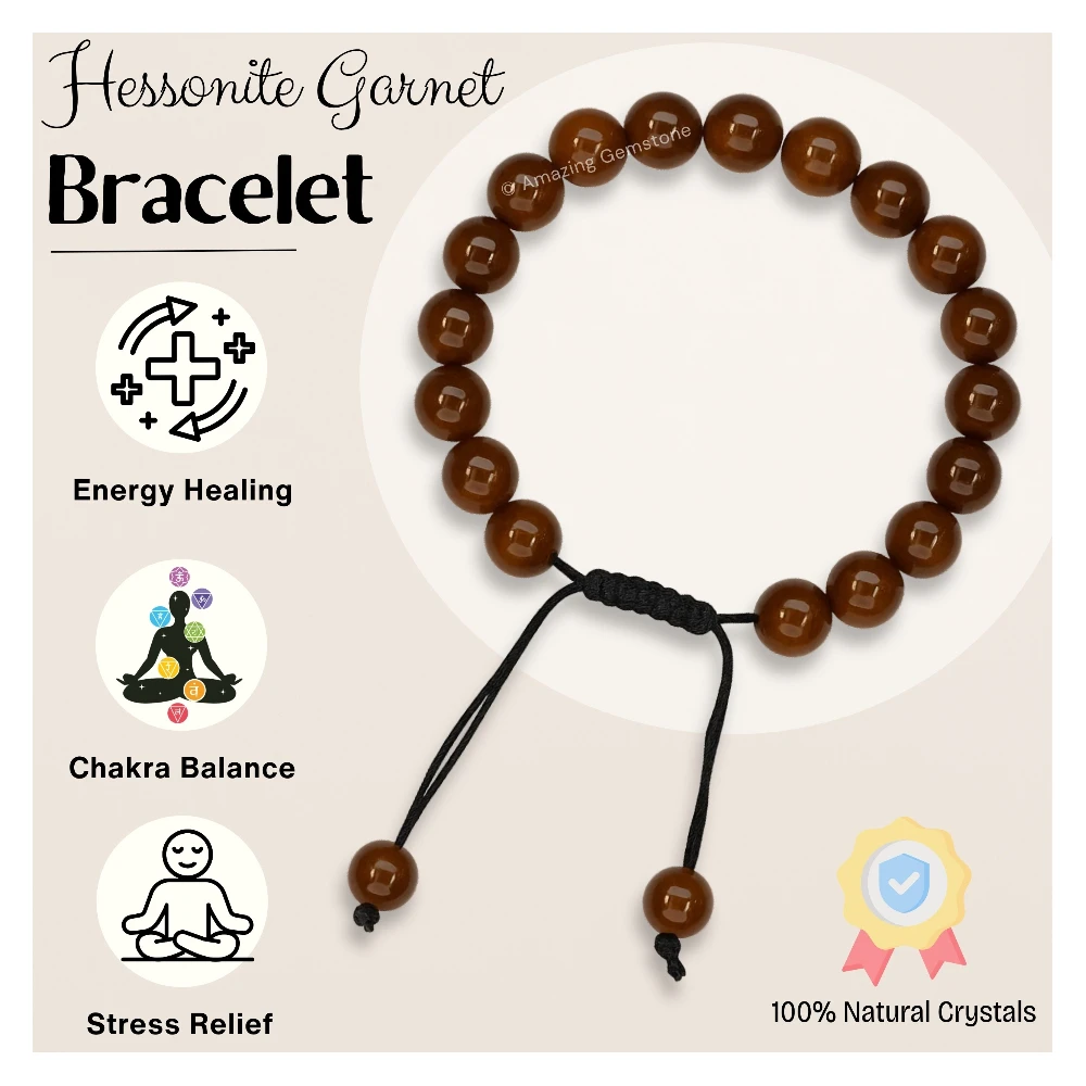 Hessonite Garnet Bracelet (Adjustable)