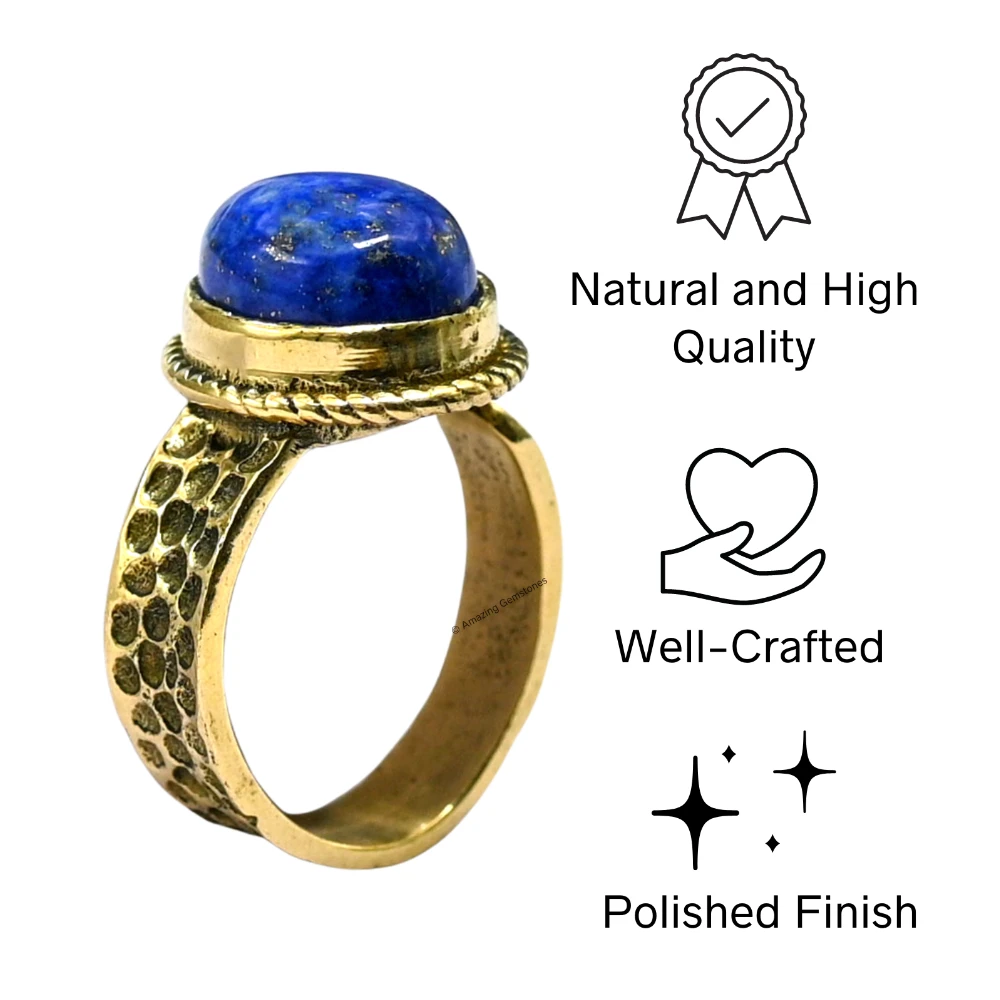 Lapis Lazuli Crystal Ring (Gold)