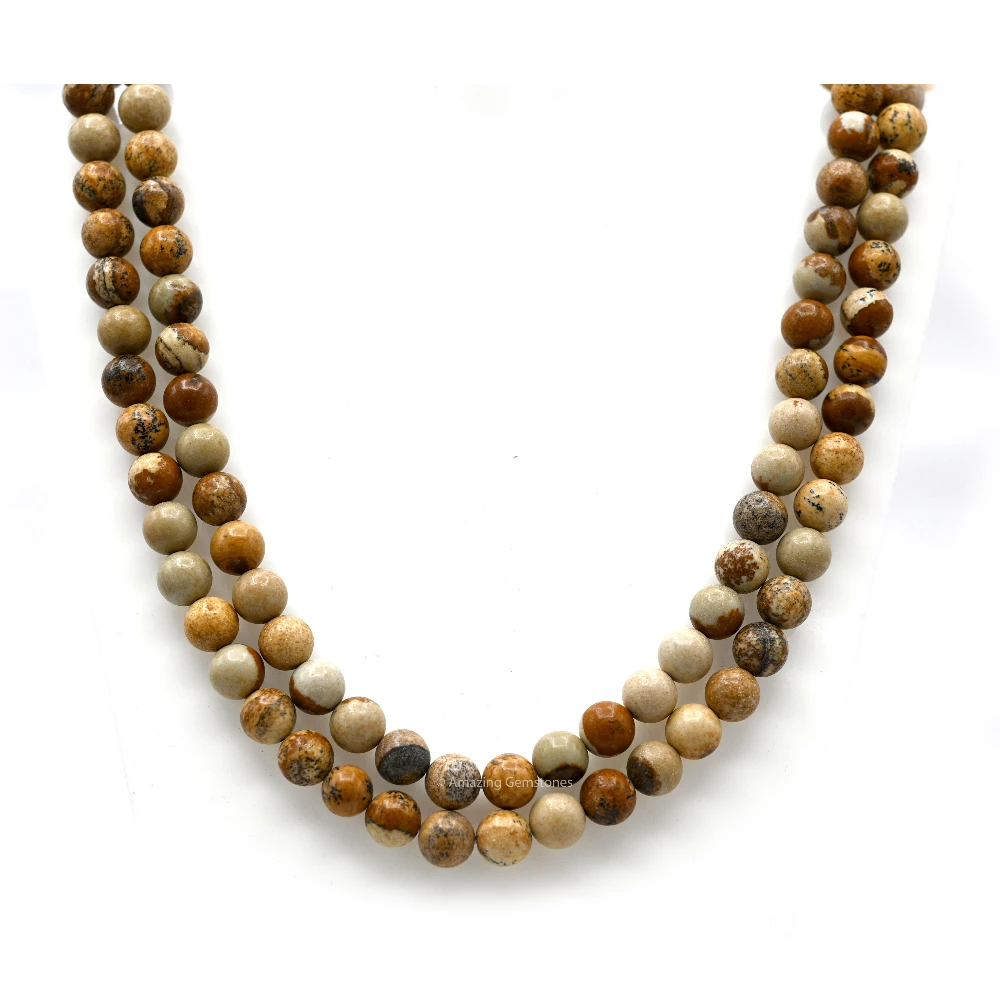 Picture Jasper Mala (Without Knot)