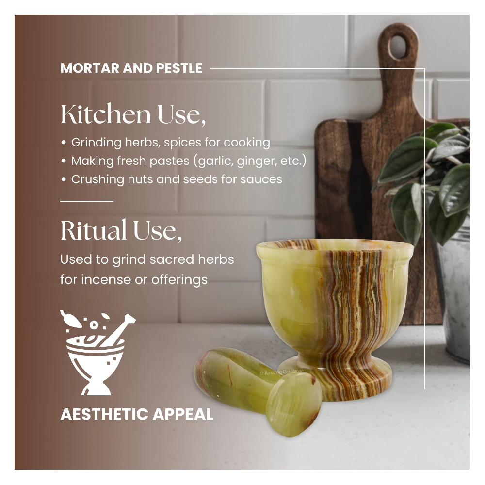 Green Onyx Mortar and Pestle Set