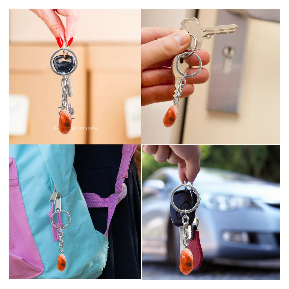 Carnelian Keychain Keys Holder (Tumble)
