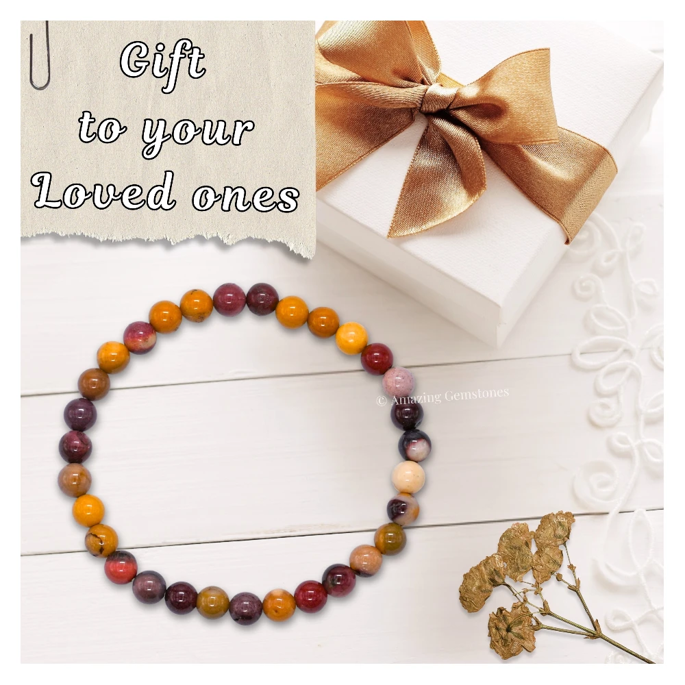 Mookaite Jasper Healing Crystal Bracelets - 6mm Beads