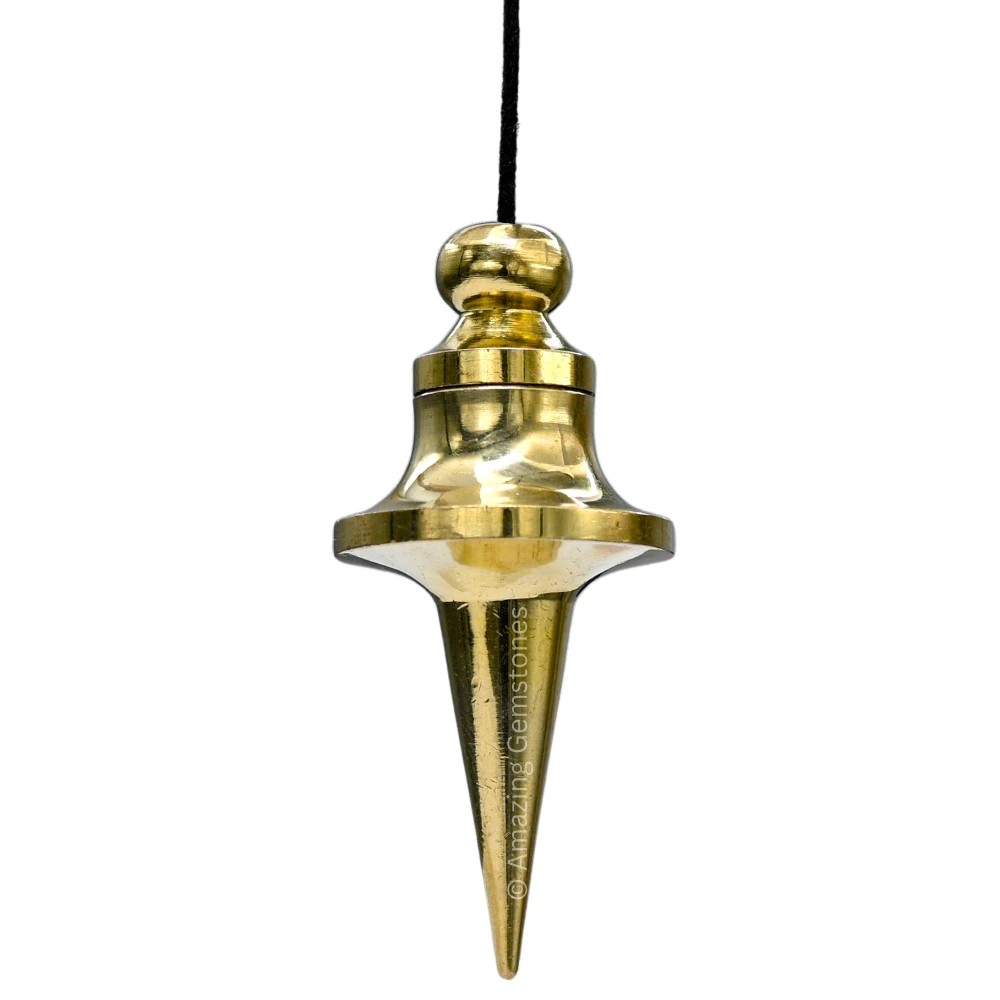 Copper Metal Pendulum - Gold Disc Cone Long (MP63)