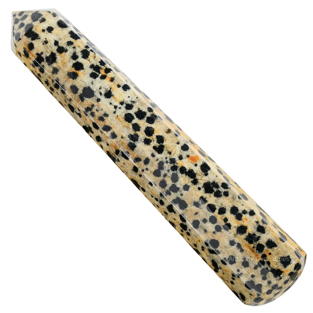 Dalmatian Jasper Wand (Faceted)