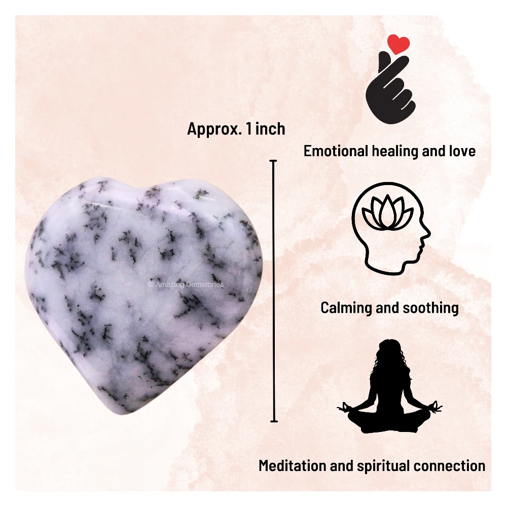 Dendrite Opal Heart (Pack of 2)