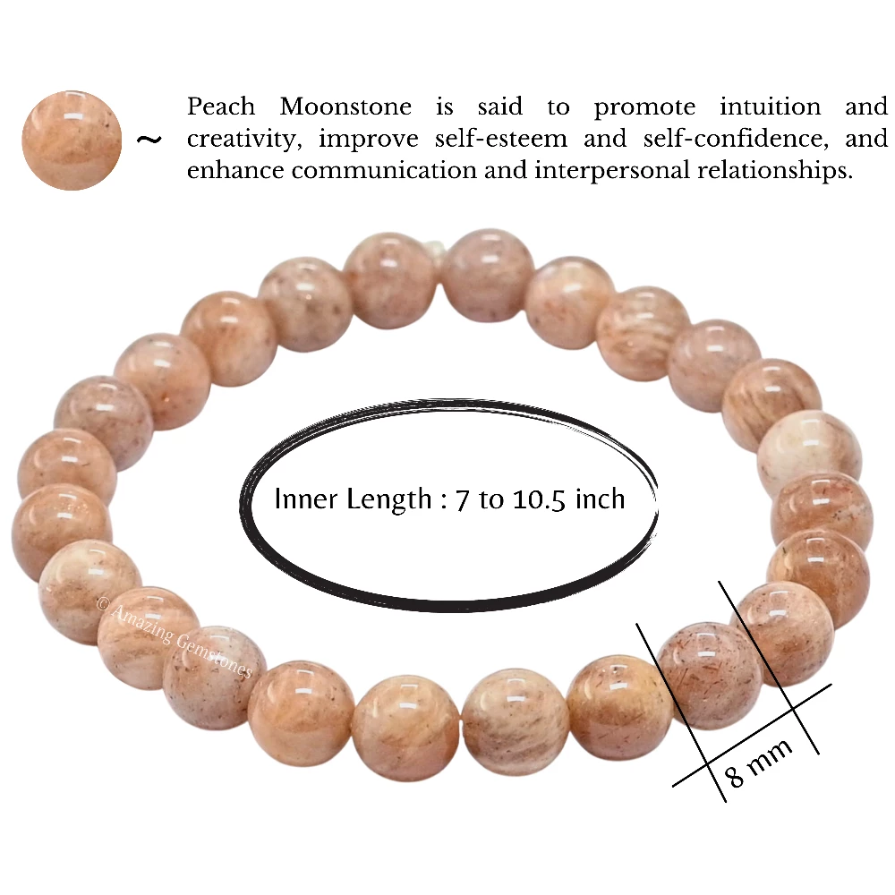 Peach Moonstone Bracelet (Stretchable)