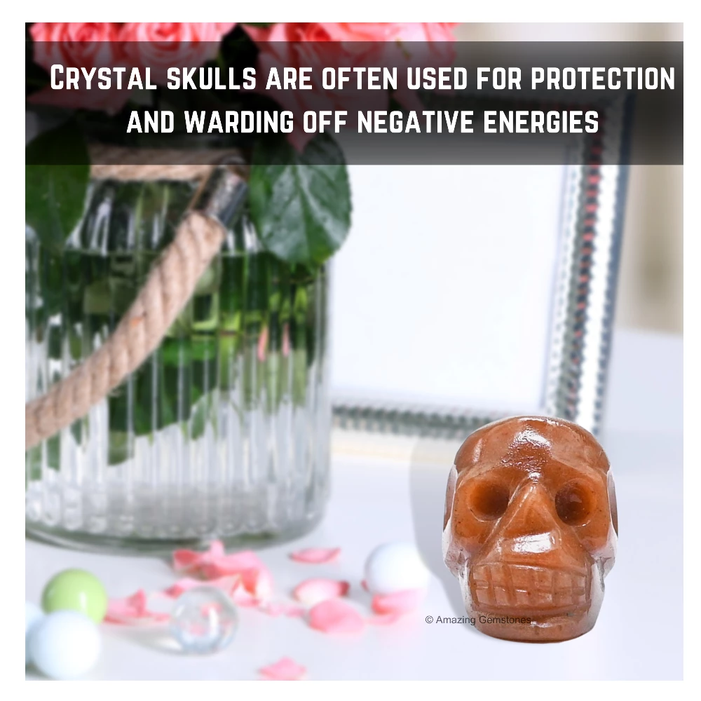 Orange Jasper Skull