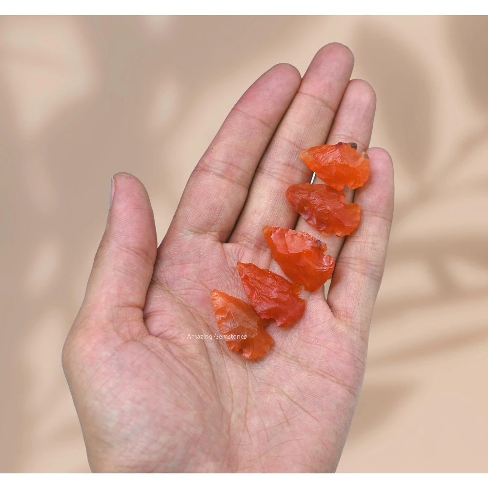 Carnelian Crystal Arrowhead - 1" to 1.5" (5 Pieces)