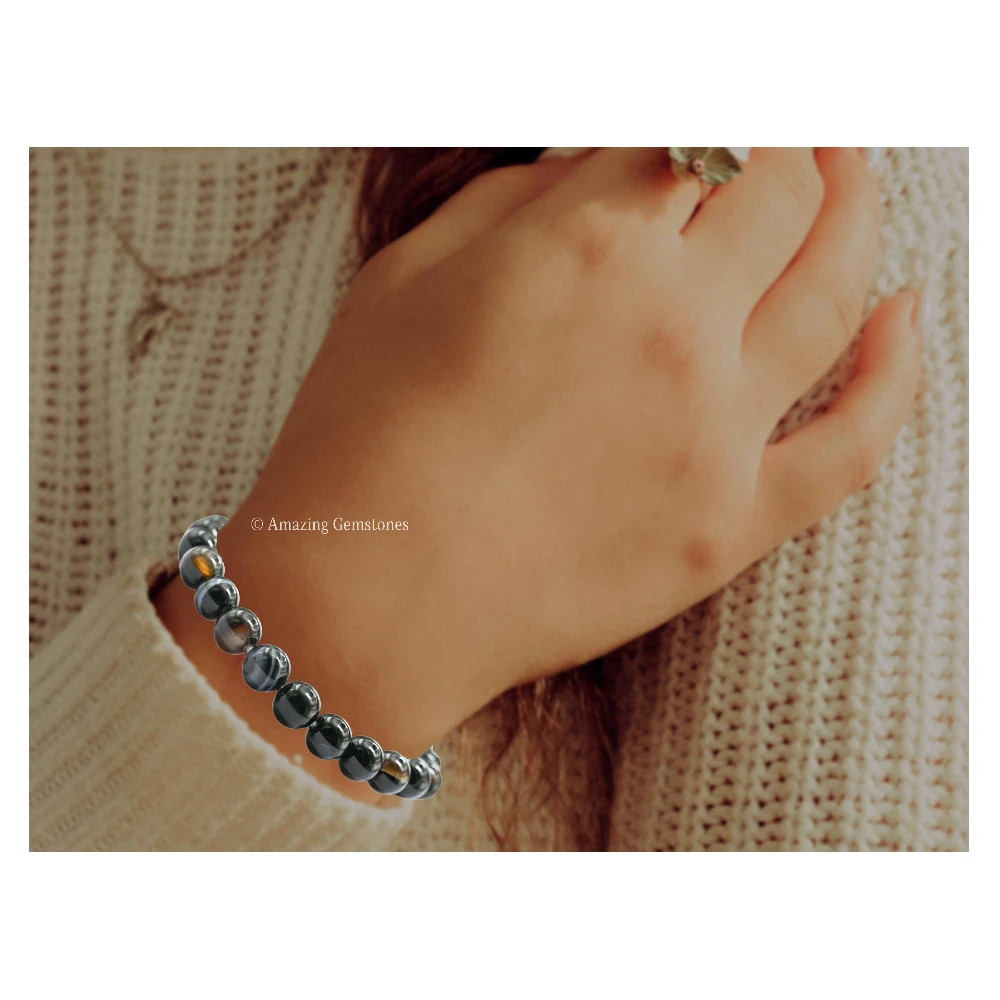 Black Bended Bracelet (Strechable)