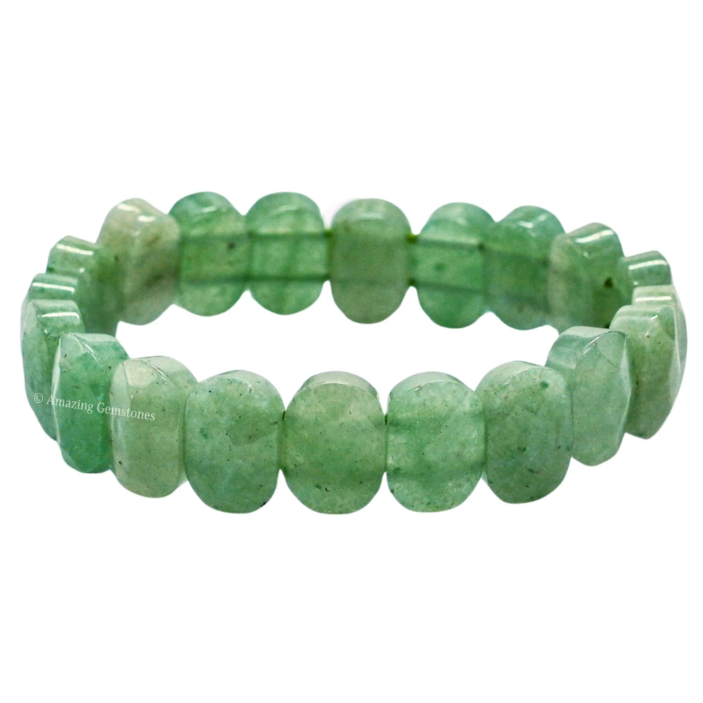 Green Aventurine Faceted Bracelet - Oval Stone