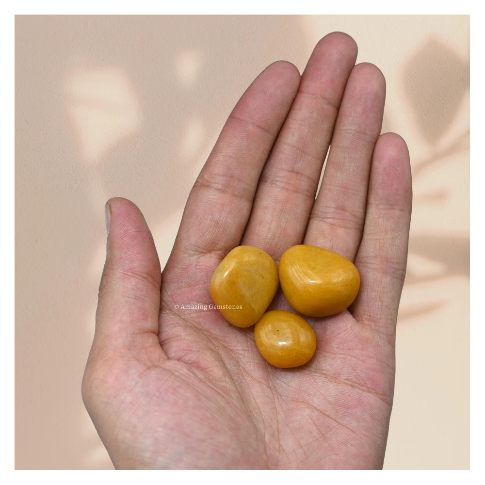 Tumbled Yellow Jasper Crystals Stones (1 oz)