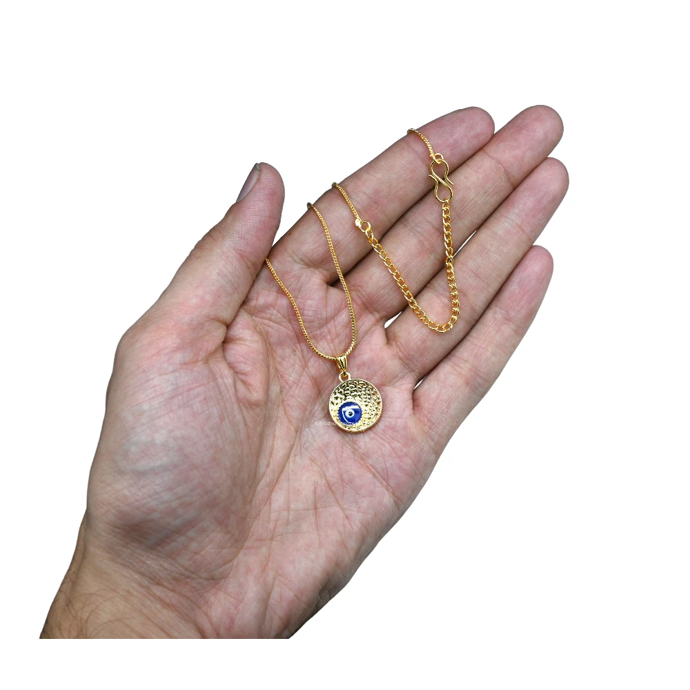Blue Minimal Evil Eye Pendant