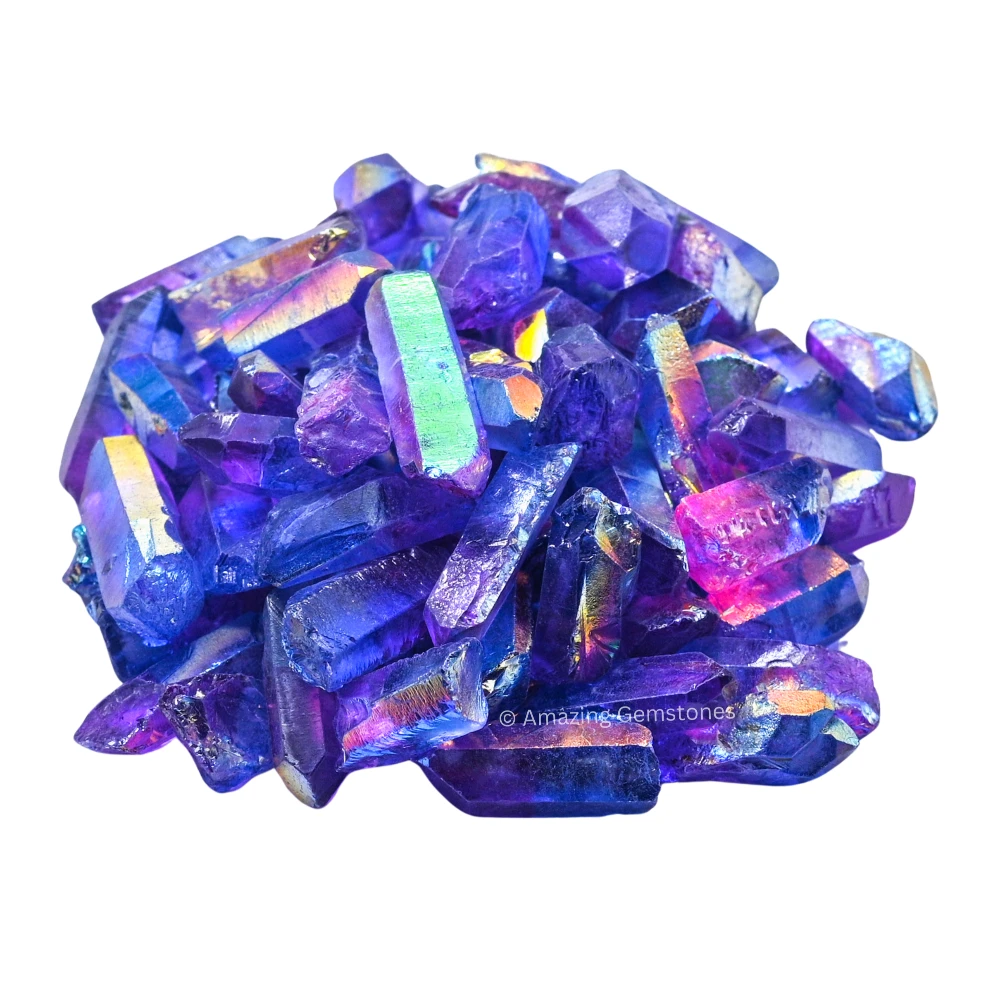 Amethyst Tanzine Aura Quartz Raw Crystal Points (2 Pieces)