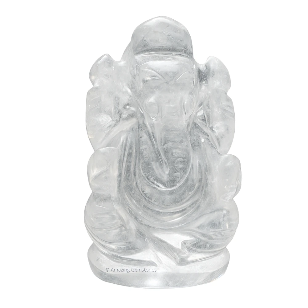Clear Quartz Ganesha Crystal Idol