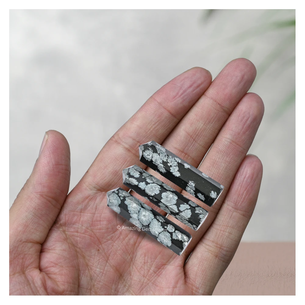 Snowflake Obsidian Pencil Points (Set of 50)