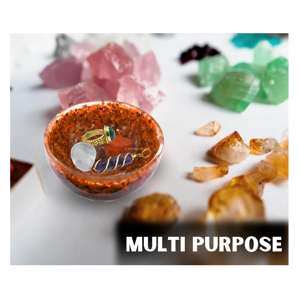 Carnelian Crystal Orgone Bowl (3 Inch)