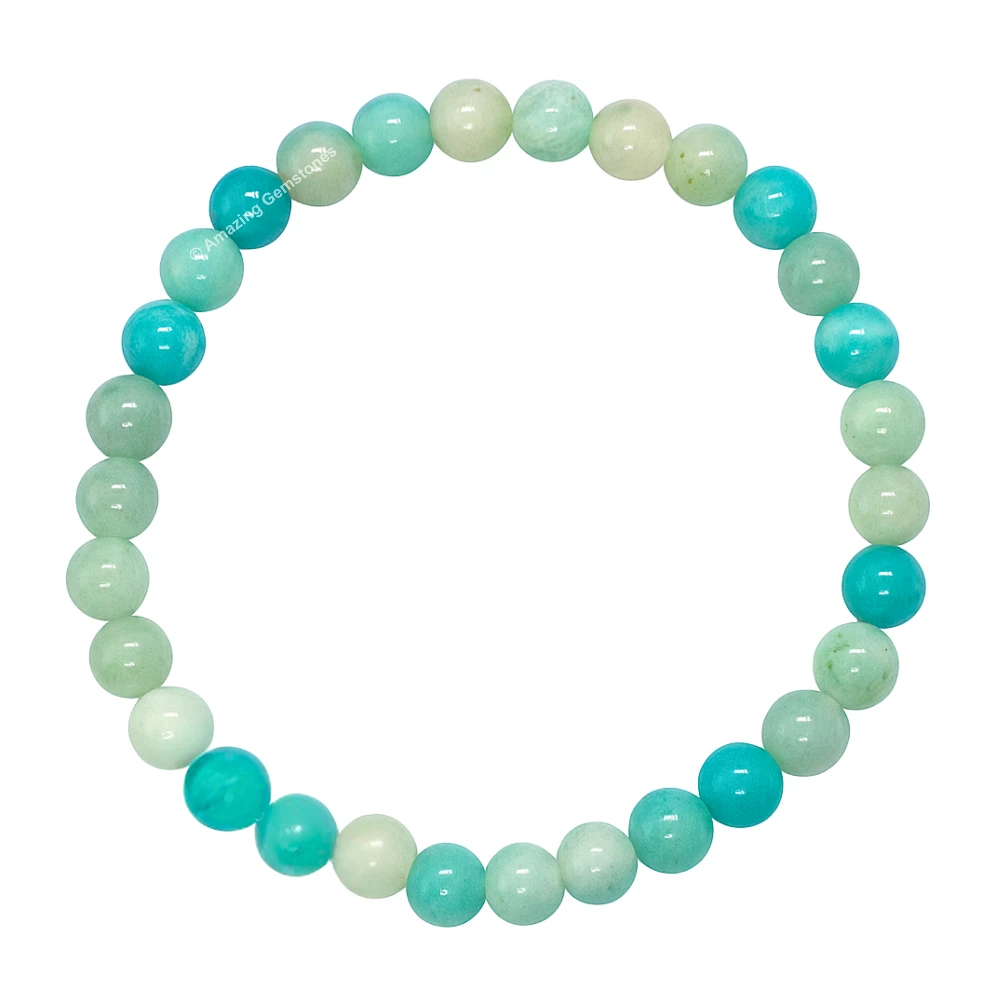 Amazonite Healing Crystal Bracelets - 6mm Beads