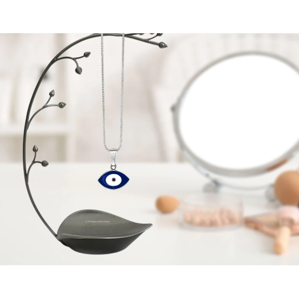 Blue Evil Eye Pendant (Silver)