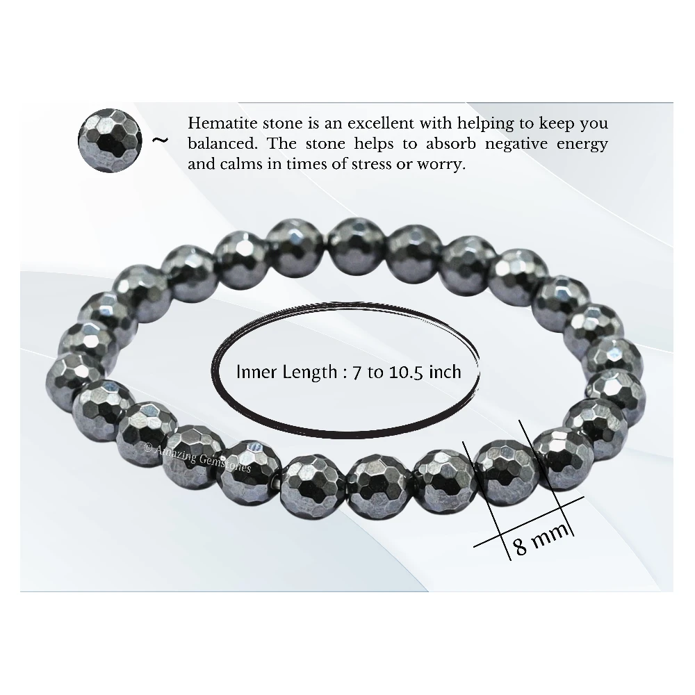 Hematite Bracelet (Faceted-Stretchable)
