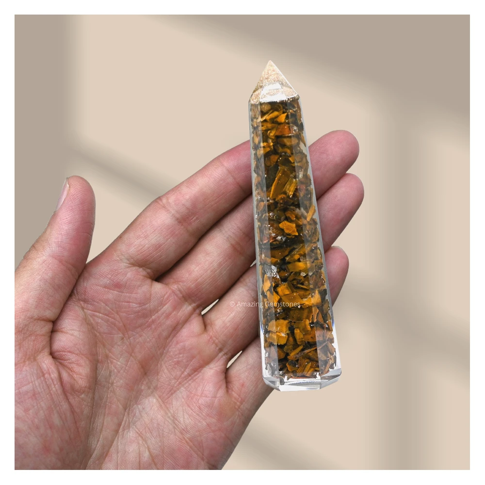 Tiger Eye Orgone Tower (4.5 Inch)