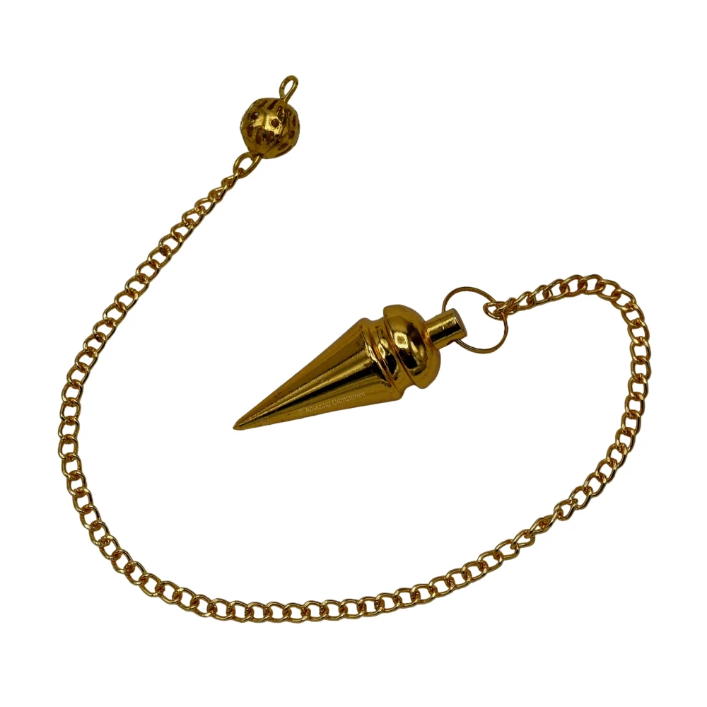 Copper Metal Pendulum - Gold Cone with Ring Head (MP43)