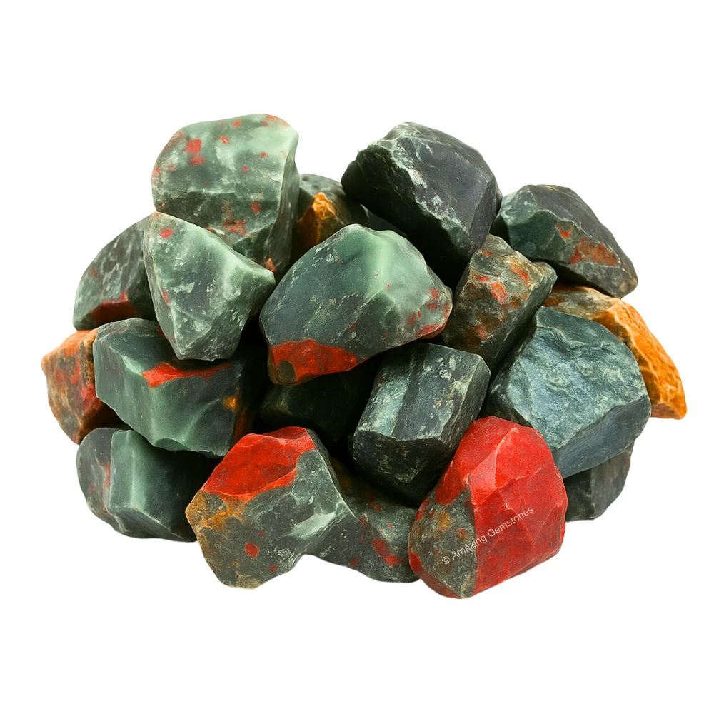 African Bloodstone Raw Crystals (2 Pieces)