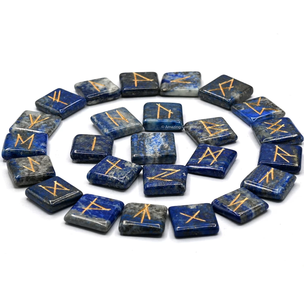 Lapis Lazuli Rune Stones Set (Premium)
