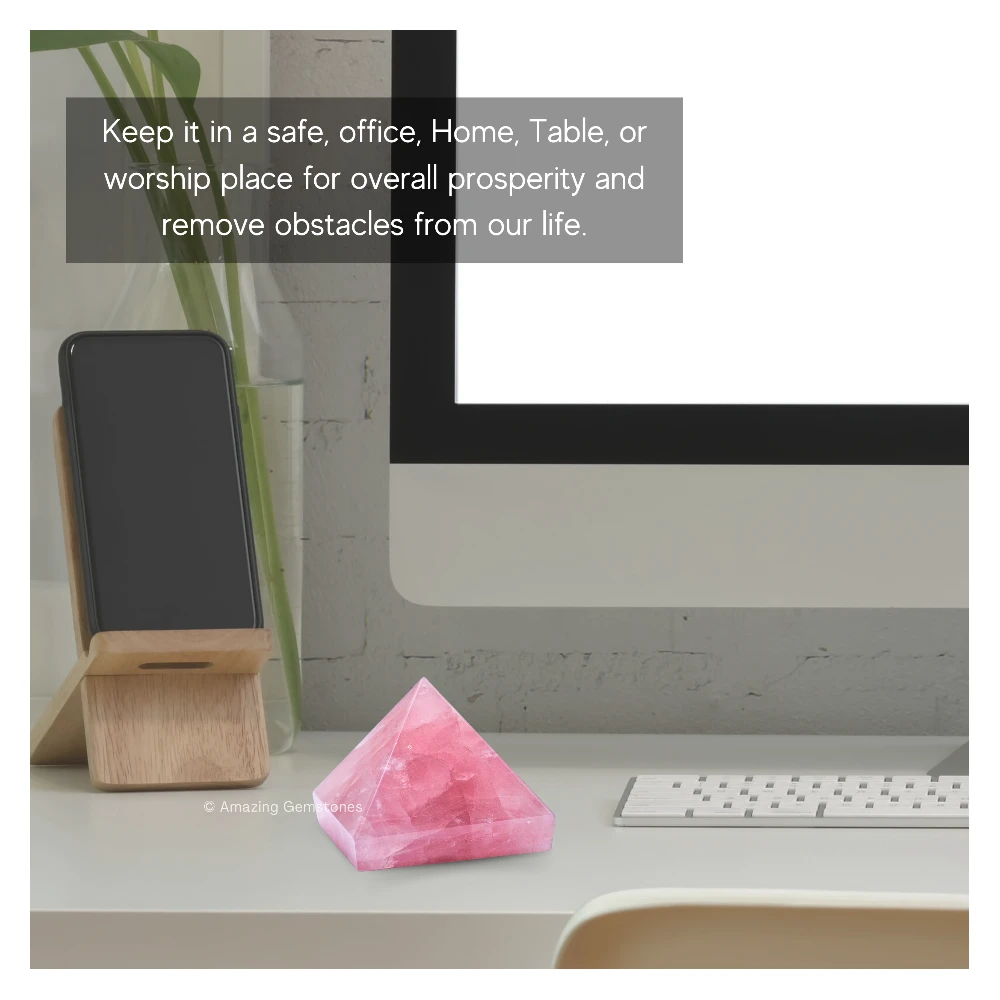 Star Rose Quartz Pyramid (1.5 Inch)