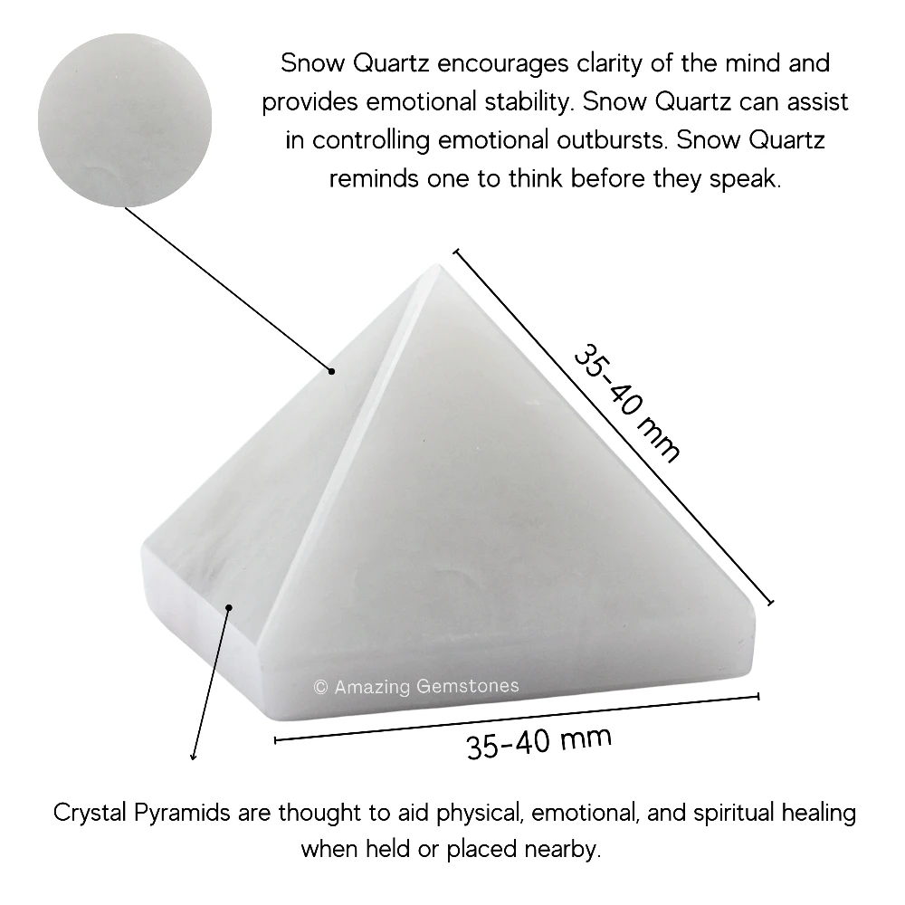 Snow White Quartz Pyramid (1.5 Inch)