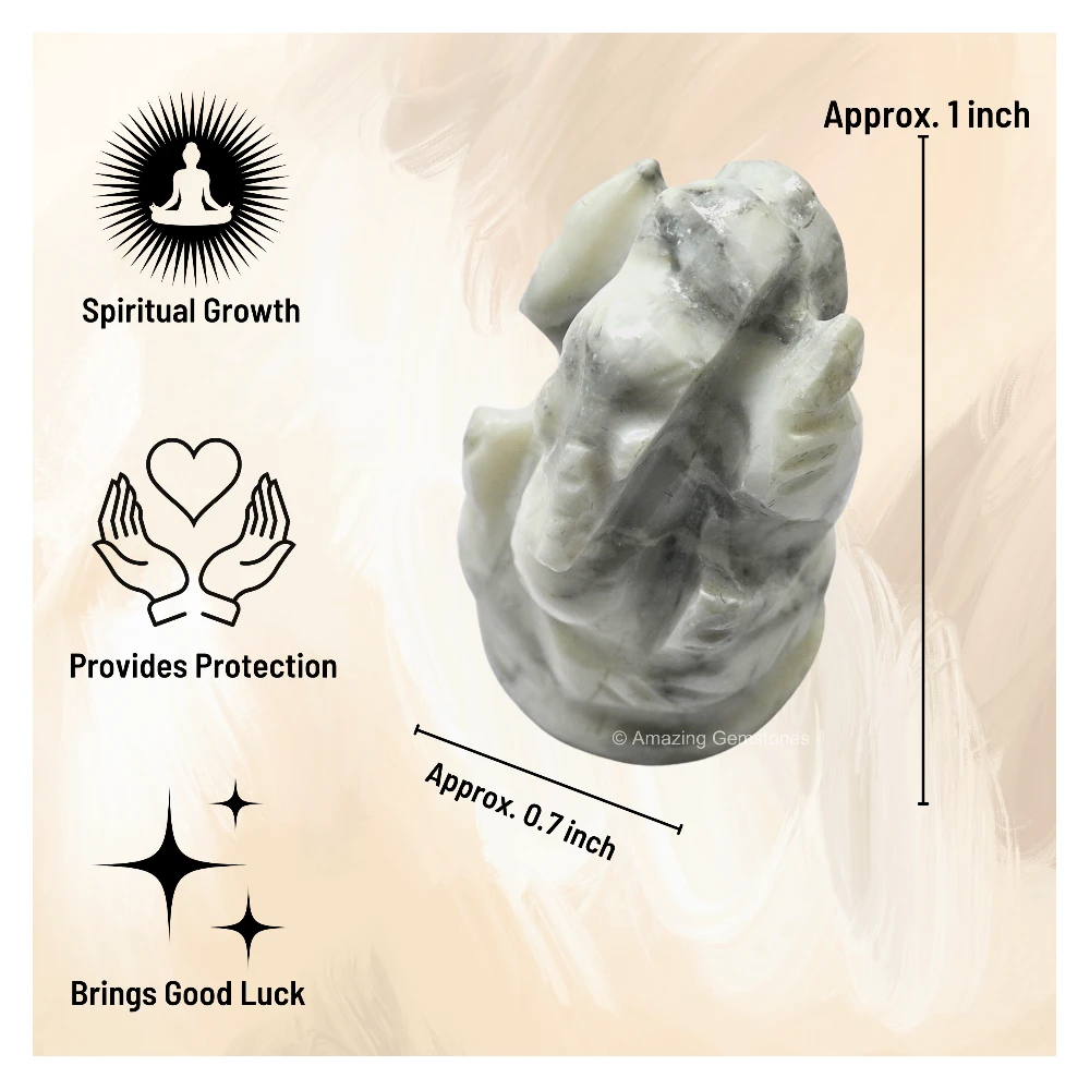 Howlite Ganesha Crystal Idol