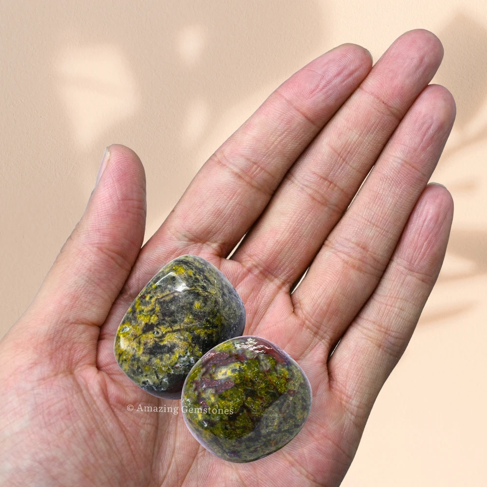 Tumbled Dragon Bloodstone Stone Crystals (1 oz)