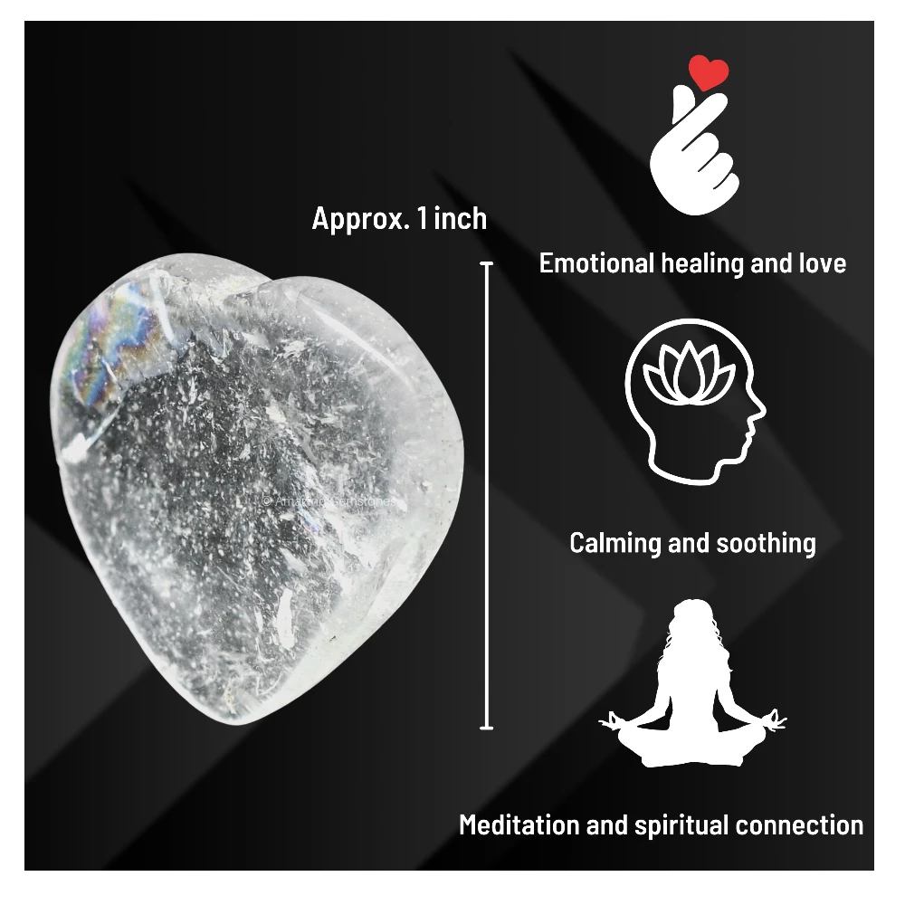Clear Quartz Heart (Pack of 2)