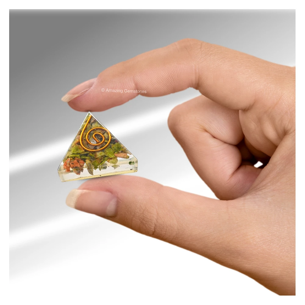 Unakite Orgone Pyramid - Mini