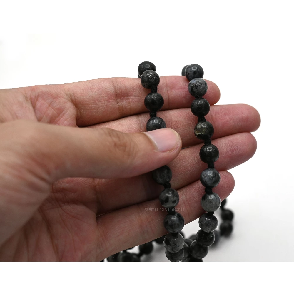 Larvikite Mala (Hand Knotted)