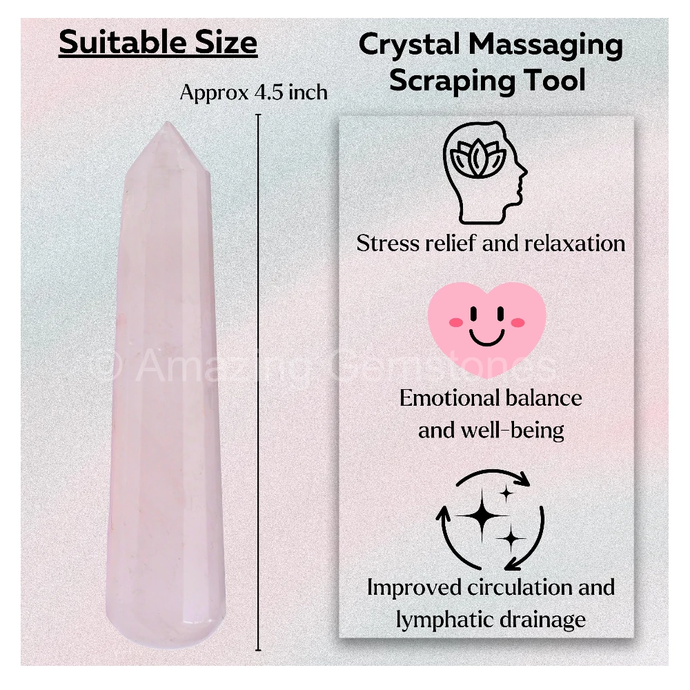 Rose Quartz Wand (Faceted)