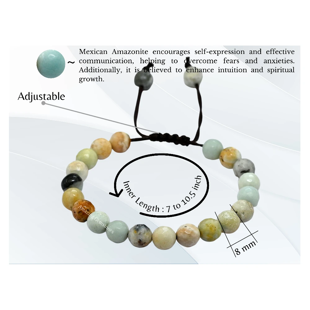 Mexican Amazonite Bracelet (Faceted-Adjustable)