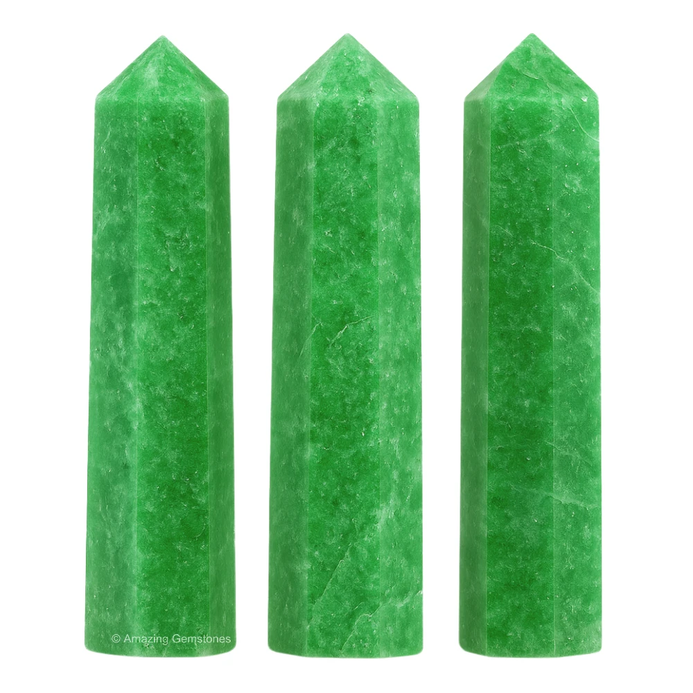 Green Strawberry Quartz Pencil Points (Set of 10)