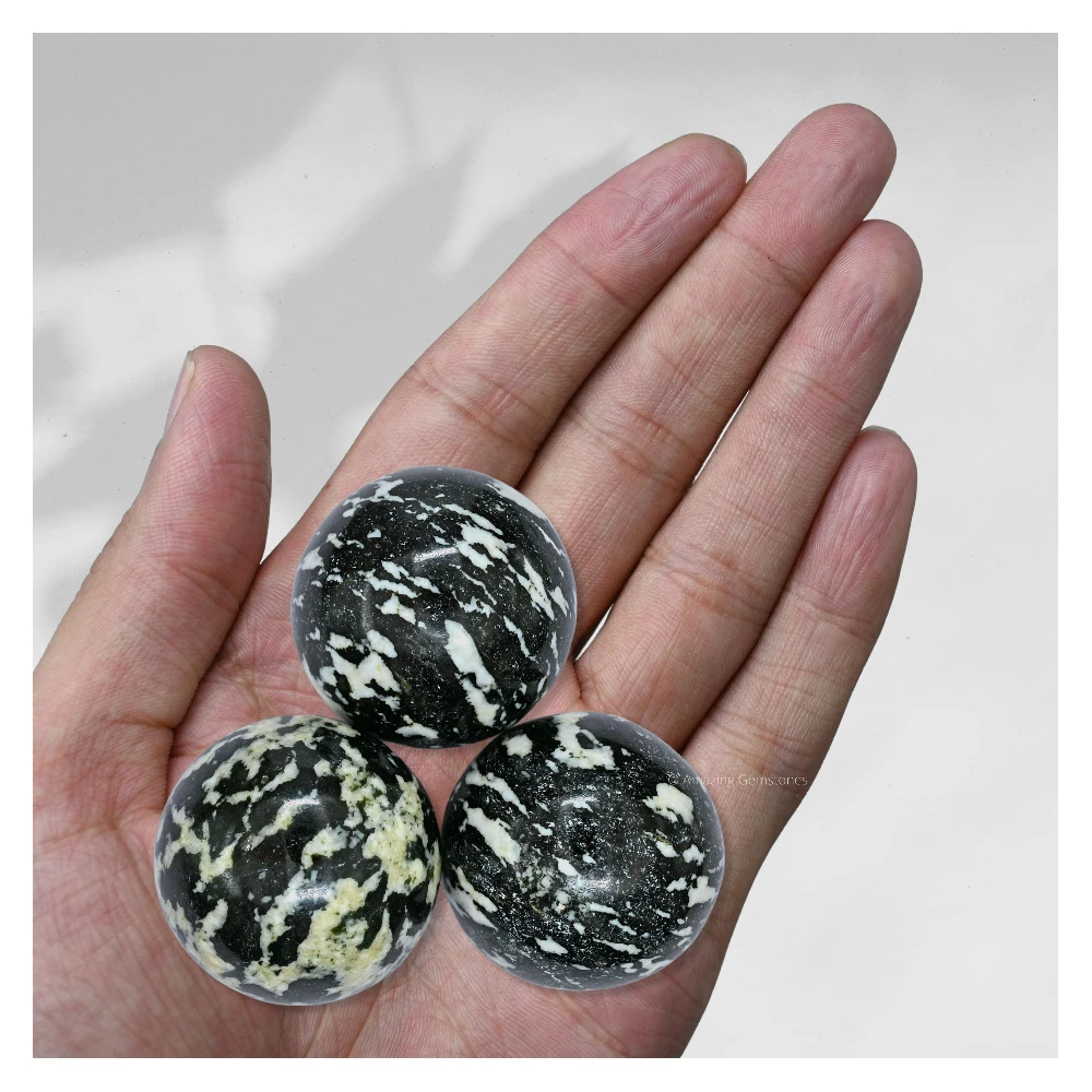 Black and White Tourmaline Sphere (1.5 Inch)