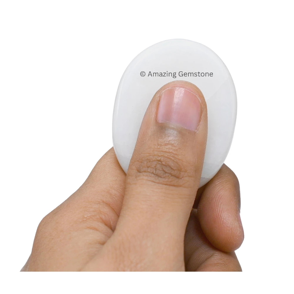 Snow White Quartz Worry Stone