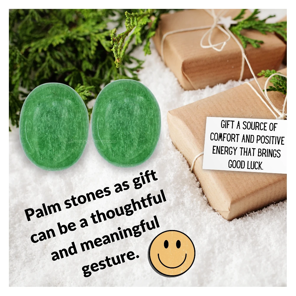 Green Strawberry Quartz Palm Stone
