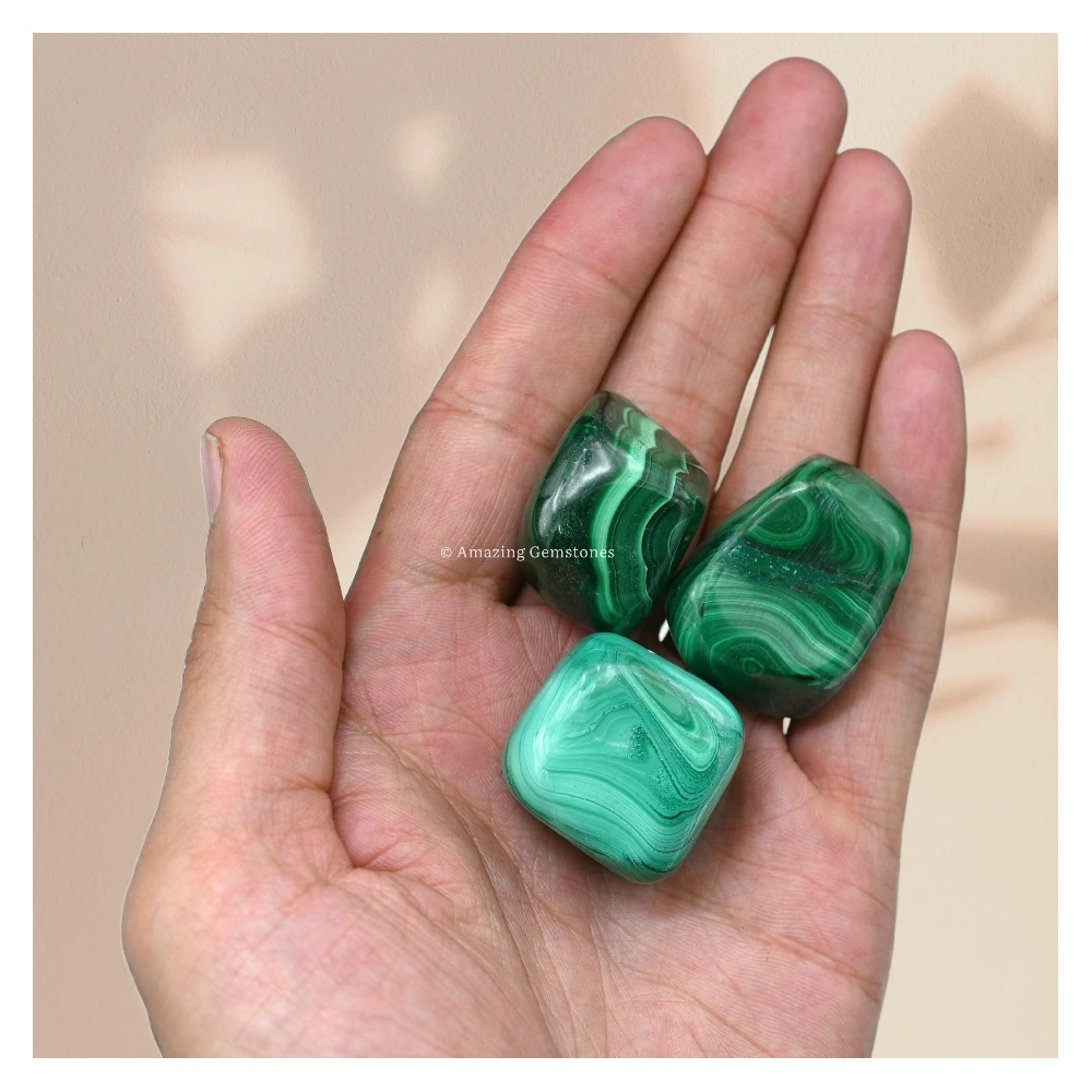 Tumbled Malachite Crystals Stones (1 oz)