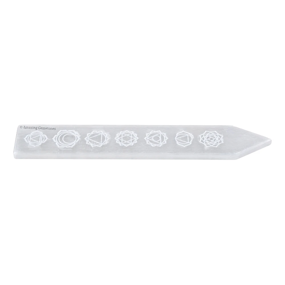 Selenite Charging Plate for Crystals - Chakra Stick Pointed