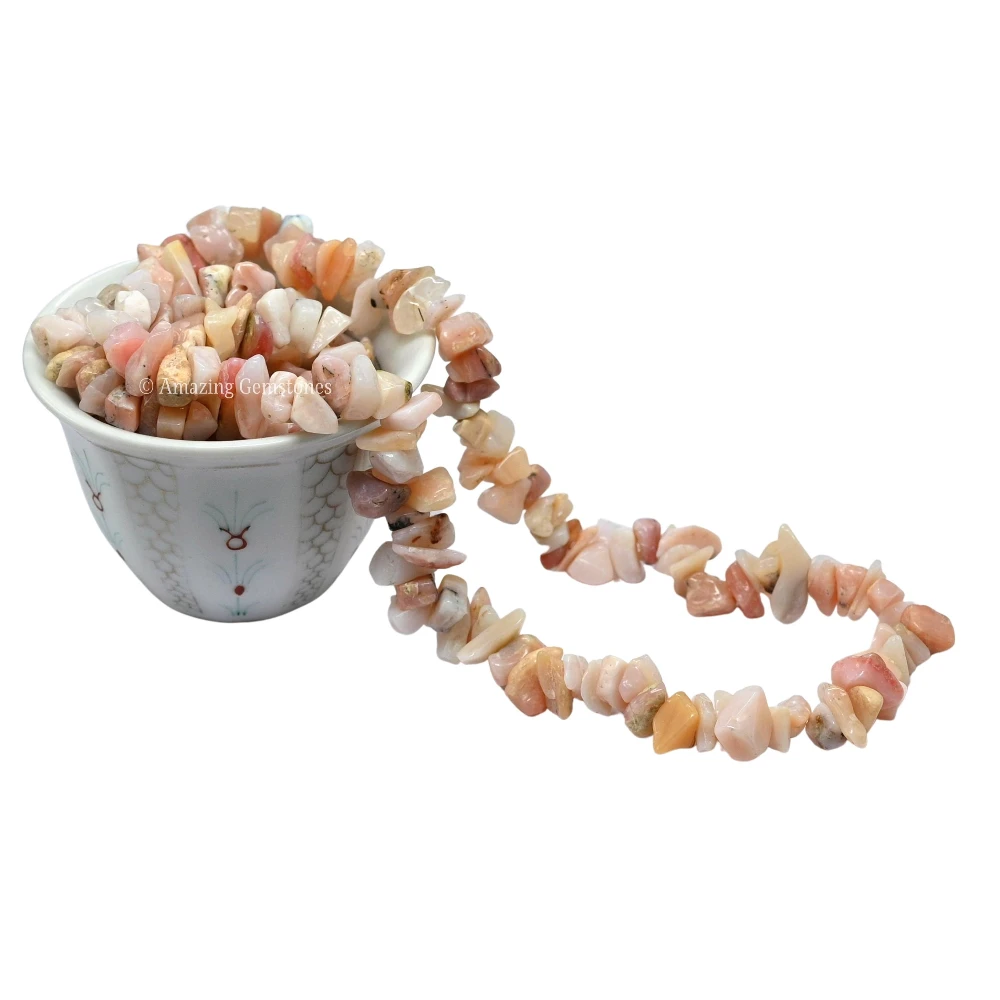 Pink Opal Chips - Pre Drilled