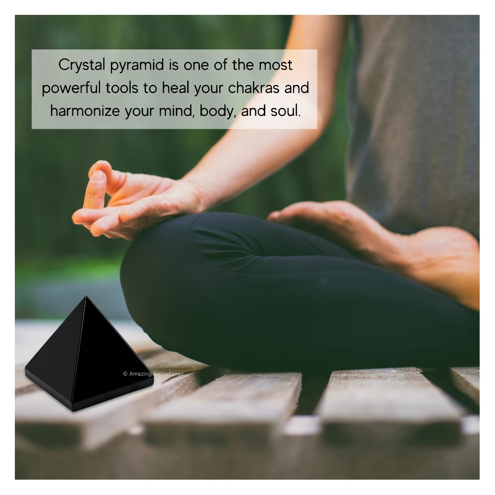 Black Obsidian Pyramid (1.5 Inch)