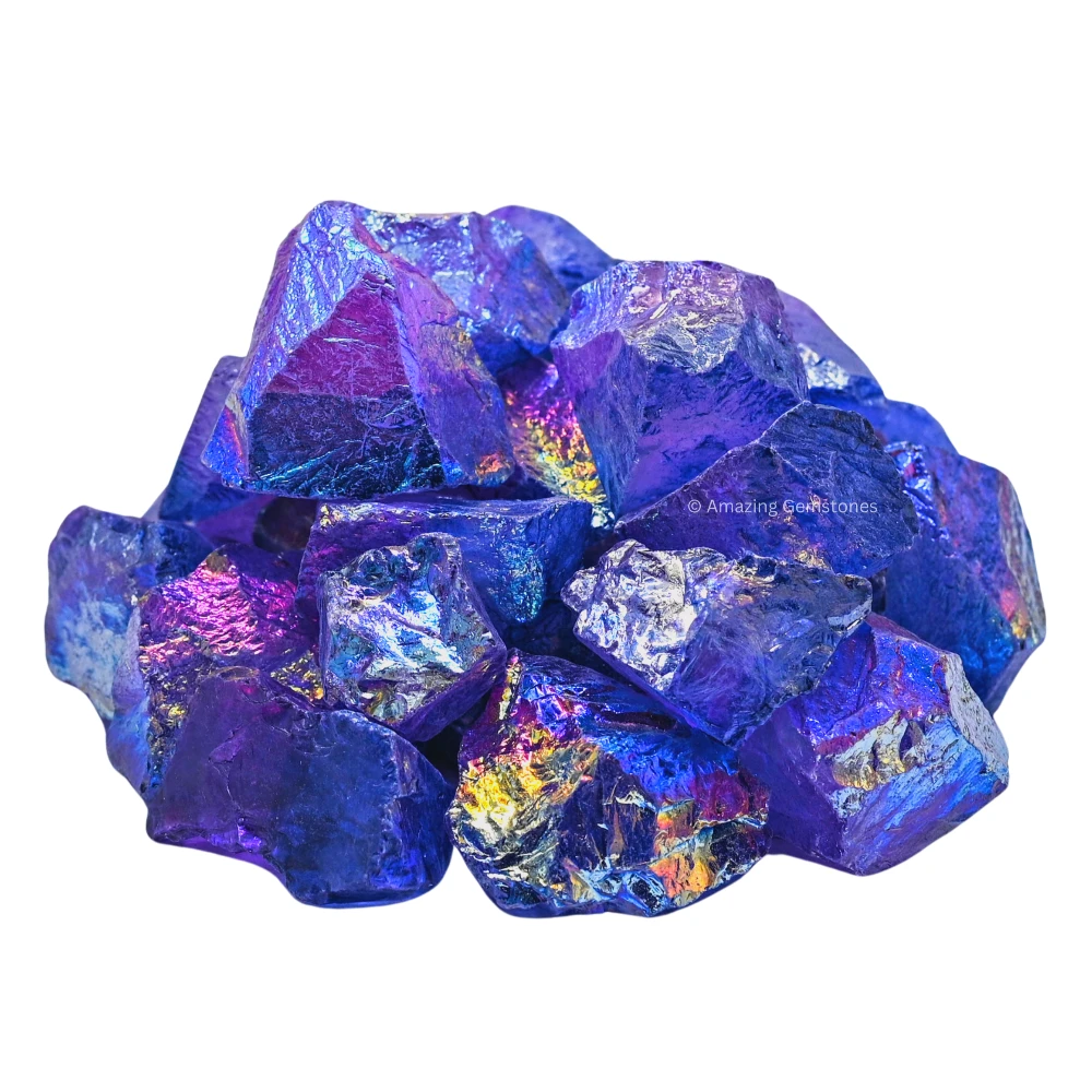 Amethyst-Tanzine Aura Quartz Raw Crystals (2 Pieces)