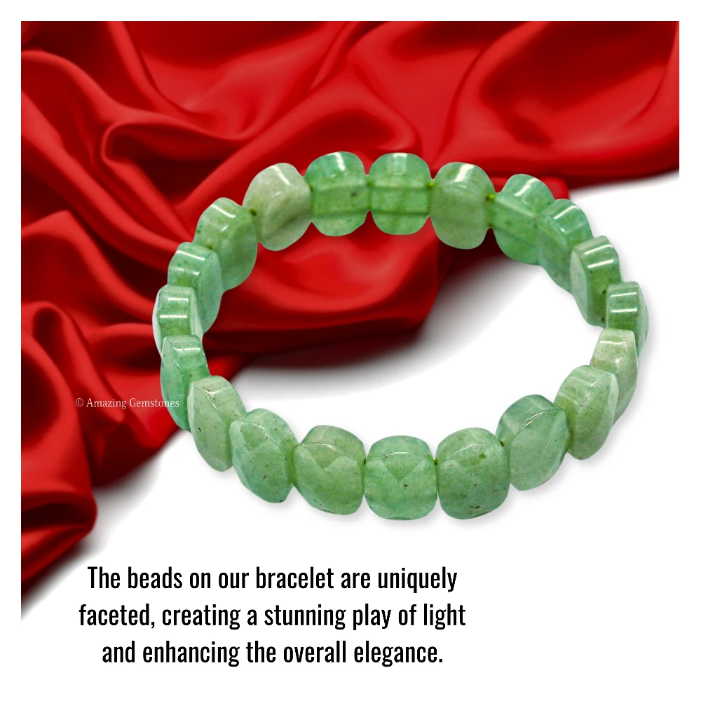 Green Aventurine Faceted Bracelet - Oval Stone