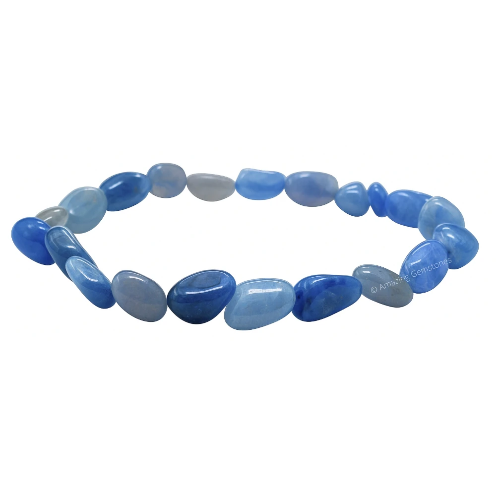 Blue Aventurine Tumbled Stone Bracelet (Stretchable)