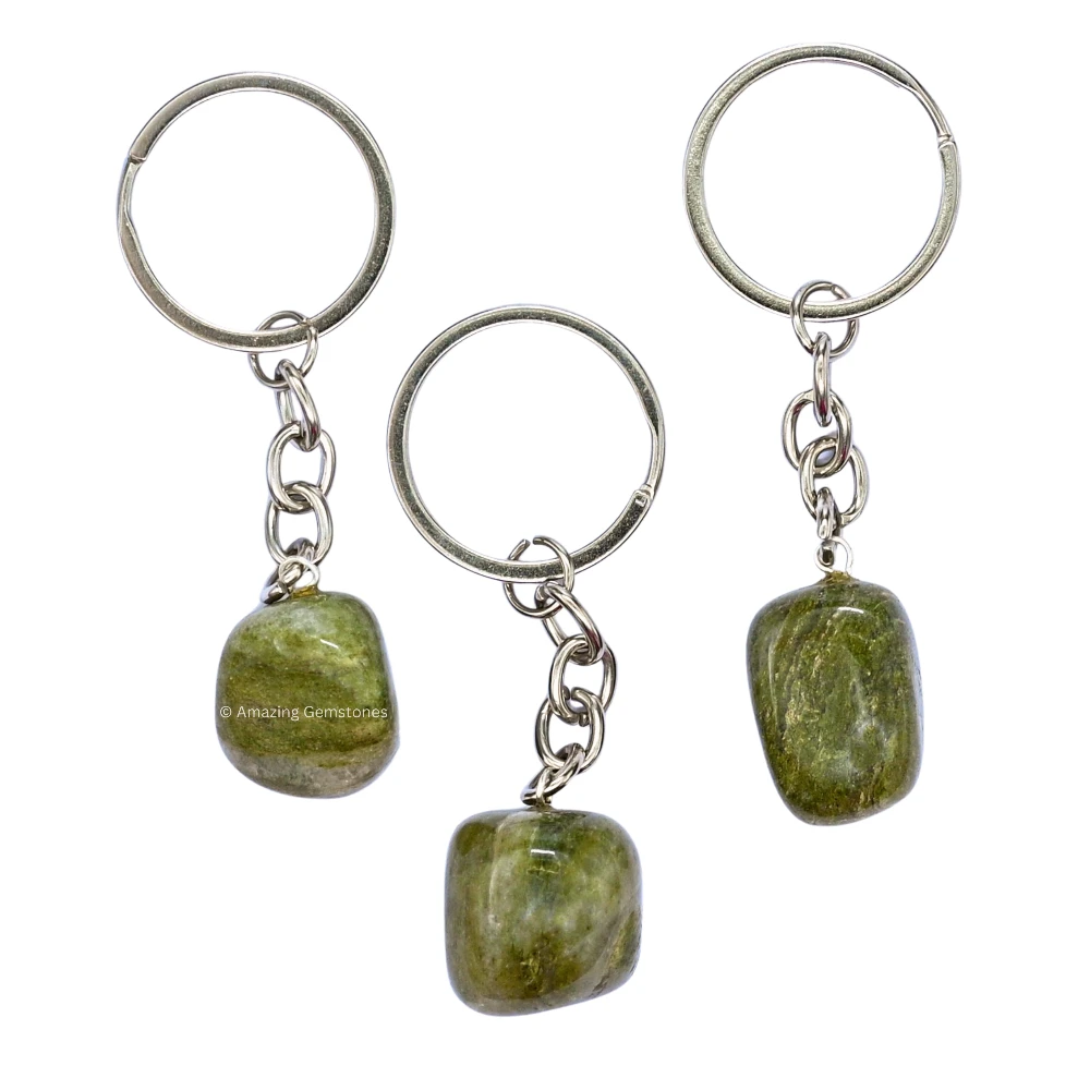 Vesuvianite Keychain Keys Holder (Tumble)
