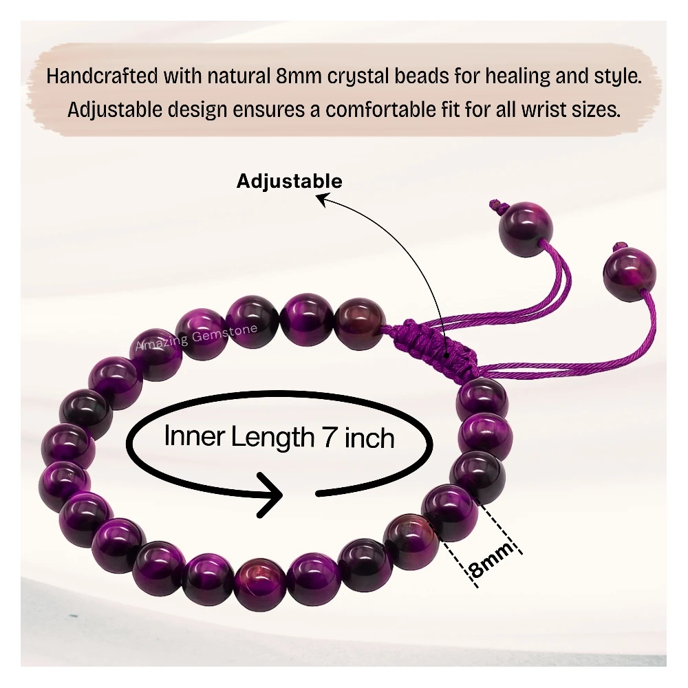Purple Cats Eye Bracelet (Adjustable)